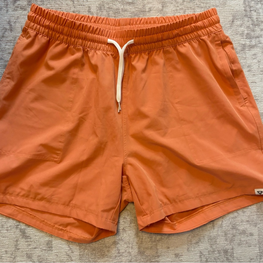 Orange Athletic Shorts with Drawstring